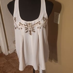 Juniors Forever 21 Beige Racerback Tank Top, Size Small